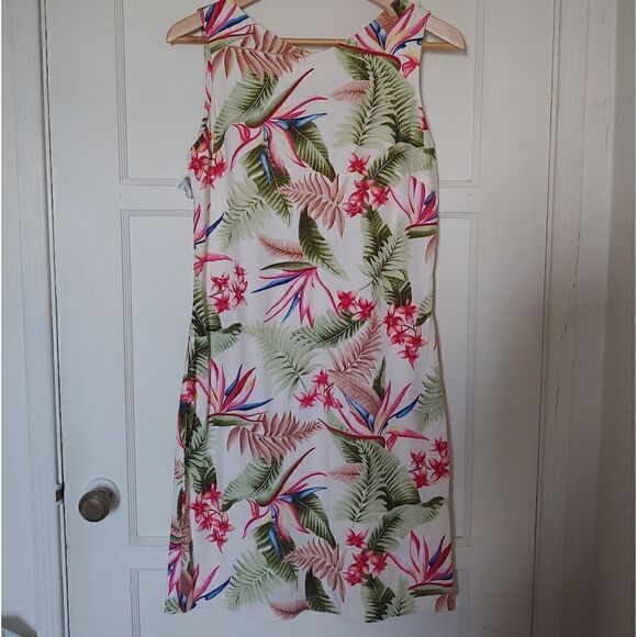 La Cabana Hawaiian Floral Sleeveless Midi Dress M NWT - Picture 1 of 9